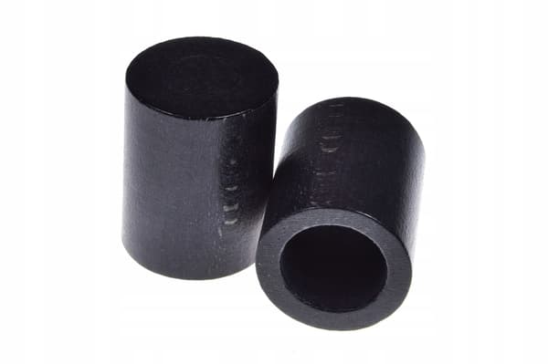 Gardinstangsender i træ, 2 stk., sort cylinder