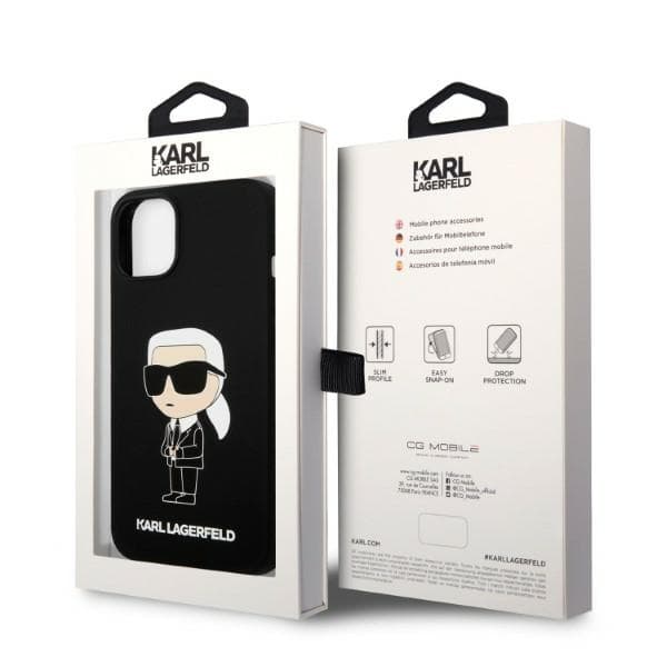Karl Lagerfeld Silikone Ikonik Etui til iPhone 14 Plus, Sort