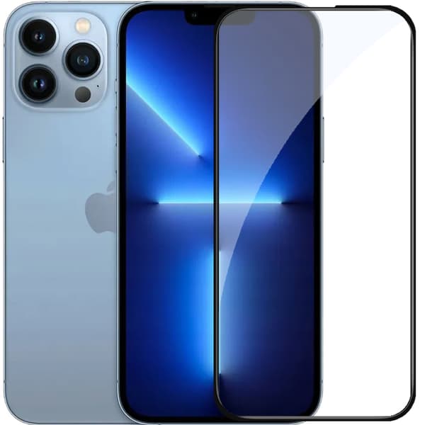 2x Härdat glas för Apple iPhone 13 Pro med helskärmstäckning, 5D-glas
