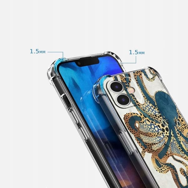 Octopus-etui til iPhone 11, TPU, blå