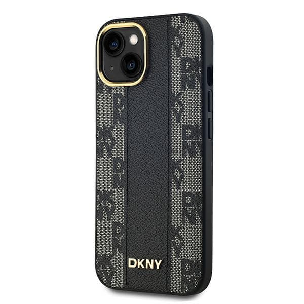 DKNY MagSafe-cover med ternet monogrammønster til iPhone 14, sort