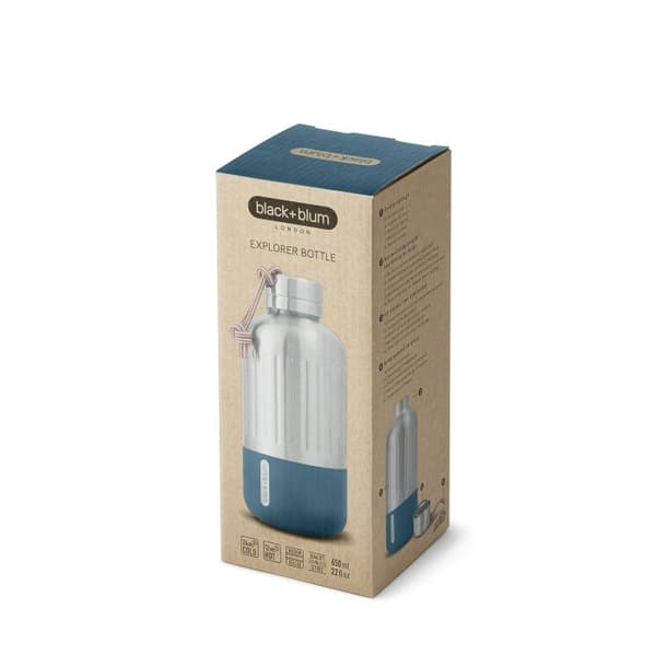 EXPLORER 650 ml teräspullo, merenvihreä / Musta+Blum