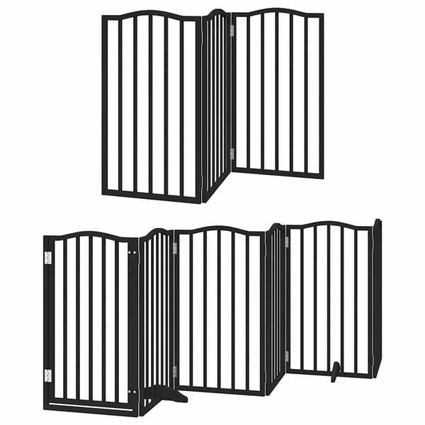 vidaXL foldbar hundegitter med dør 9 paneler sort 450 cm