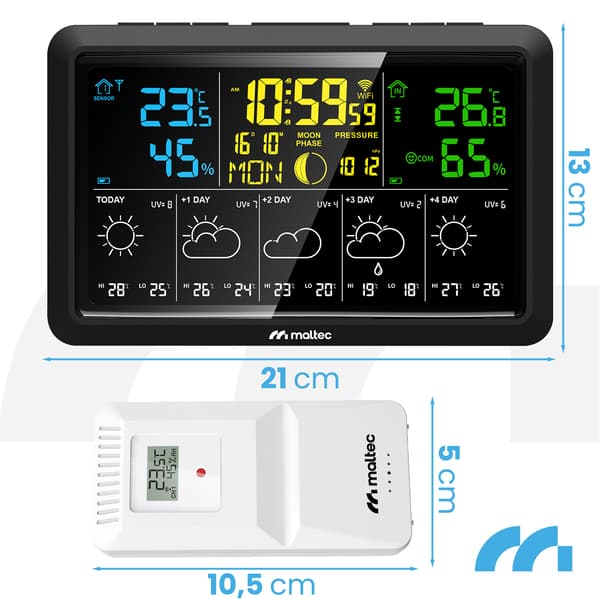 Trådløs WiFi Vejrstation Termometer Barometer App Sensor Daily5000M