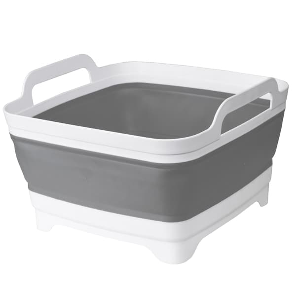 Foldbar toiletskål med afløb, hvid og grå, BRIDA
