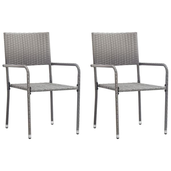 vidaXL havestole, sæt med 2, stabelbare, grå, polyrattan