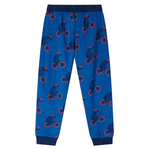 Barnpyjamas med lång ärm, marinblå, 104