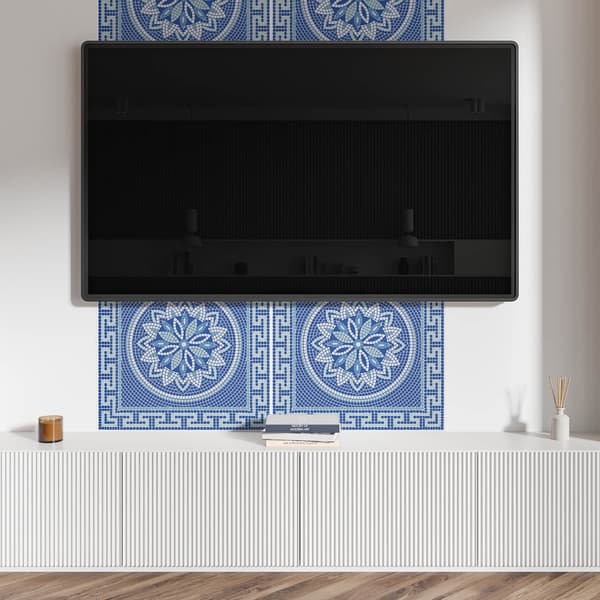 Trykt vinylpanel, klar til montering, 120x60 cm, blomstermosaik