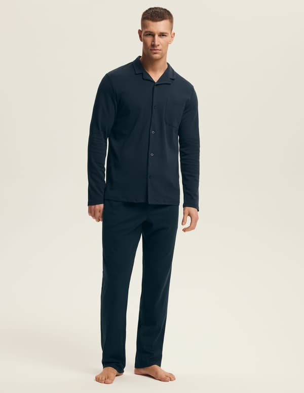 Mos Henderson herrpyjamas | Marinblå XXL