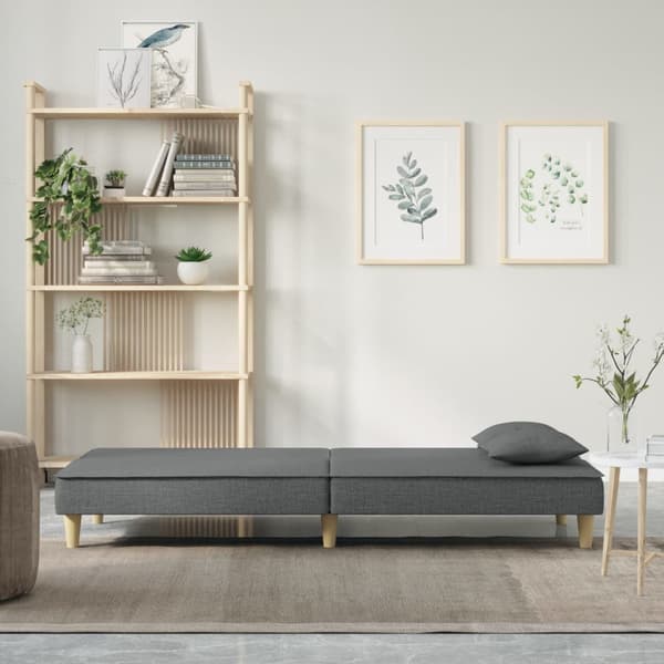 vidaXL Bäddsoffa, mörkgrå, klädd i tyg