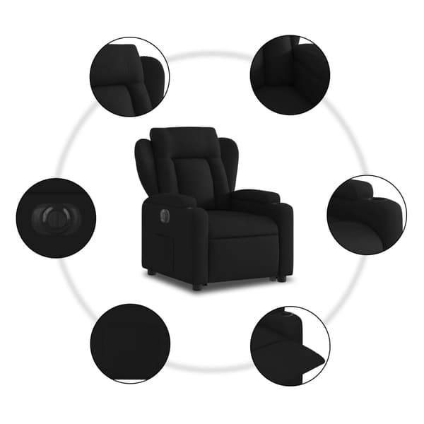 vidaXL elektrisk liftmassagestol lænestol sort