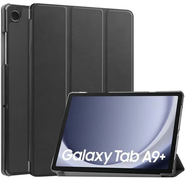 Etui til Samsung Galaxy Tab A9+, Tri-fold, med stylusholder, sort