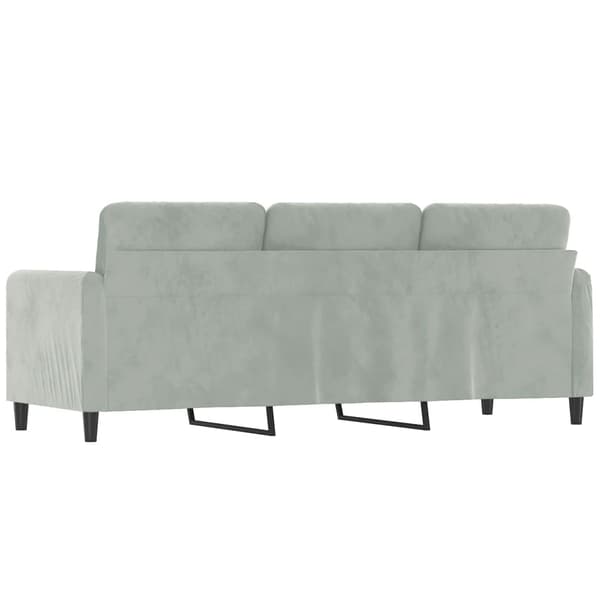 vidaXL 3-sitssoffa ljusgrå 180 cm klädd i sammet