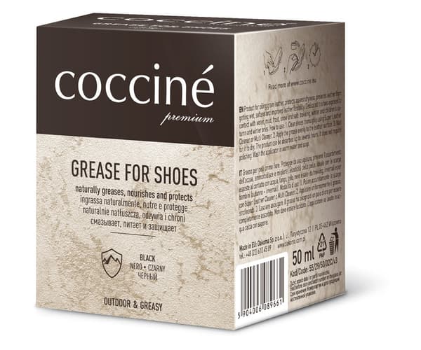 Beskyttende fedt til læder - COCCINE GREASE TIL SKO 50 ml sort