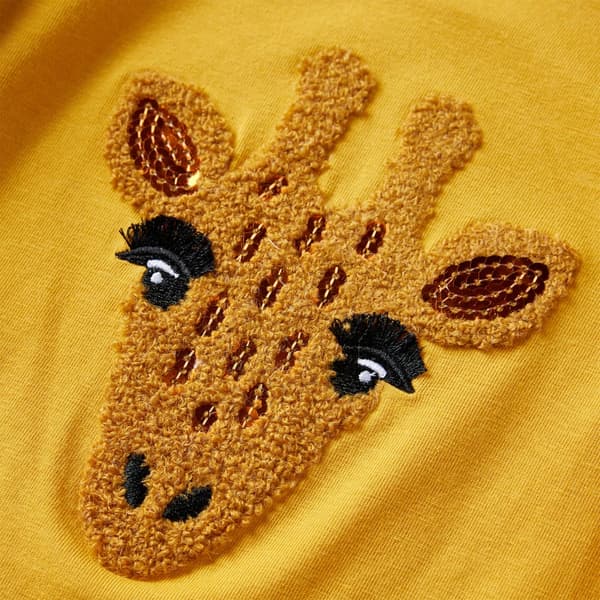 Børne langærmet T-shirt, mørk okker, 140