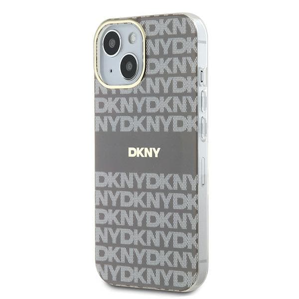 DKNY IML Mono & Stripe MagSafe-etui til iPhone 15, Beige