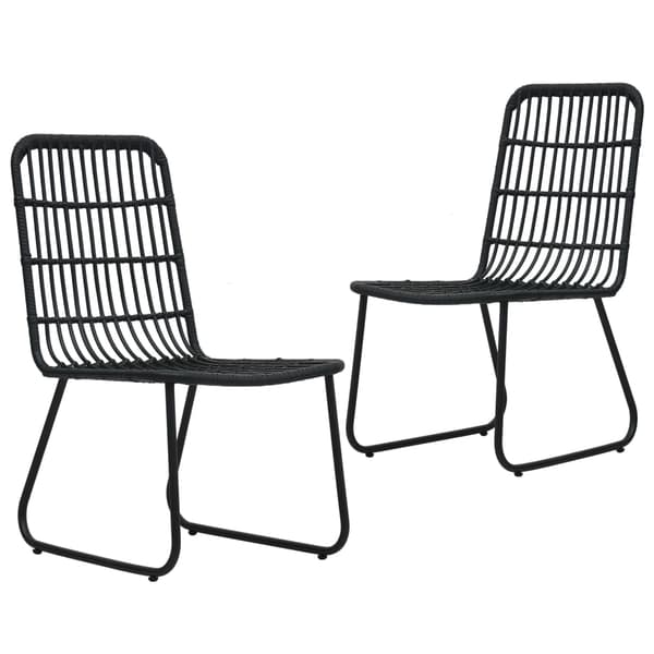 vidaXL havestole, sæt med 2, polyrattan, sort