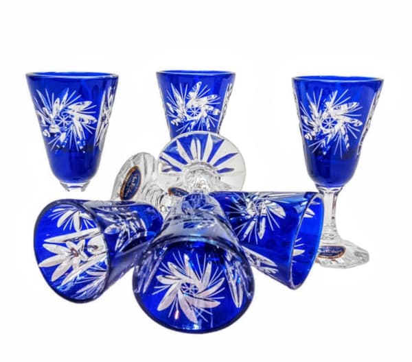 Koboltkrystal vodkaglas 40 ml Olive Grinder
