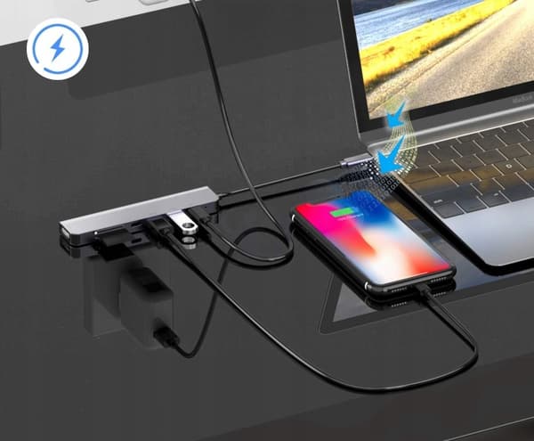 7in1-sovitin USB-C HDMI-keskitin SC-USH85