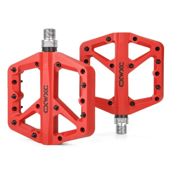 Røde CXWXC Platform Cykelpedaler Nylon Forseglede Lejer