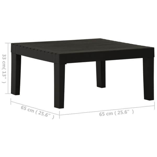 vidaXL havebord, plastik, grå