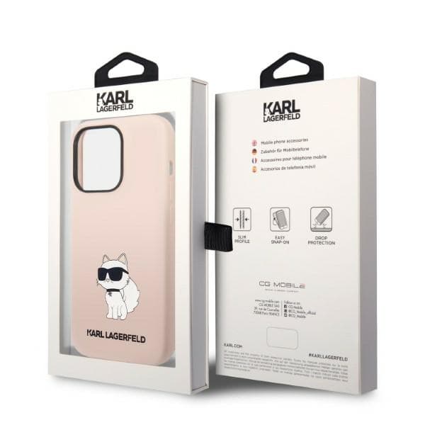 Karl Lagerfeld Silikone Choupette-etui til iPhone 14 Pro Max, Pink