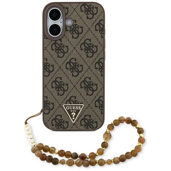 Guess 4G Strap Triangle Logo MagSafe -kotelo iPhone 17:lle, ruskea