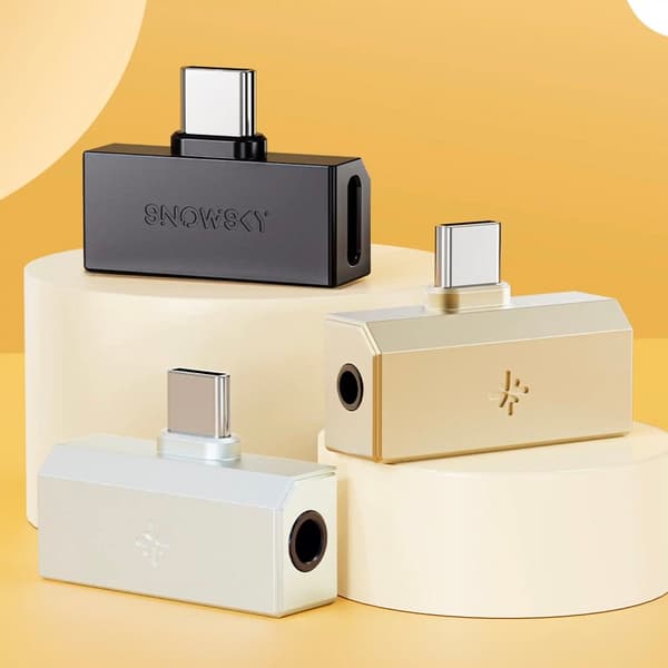 FiiO x SNOWSKY Tiny A - sølv - Hovedtelefonforstærker med DAC (USB-C + 3.5mm stik)