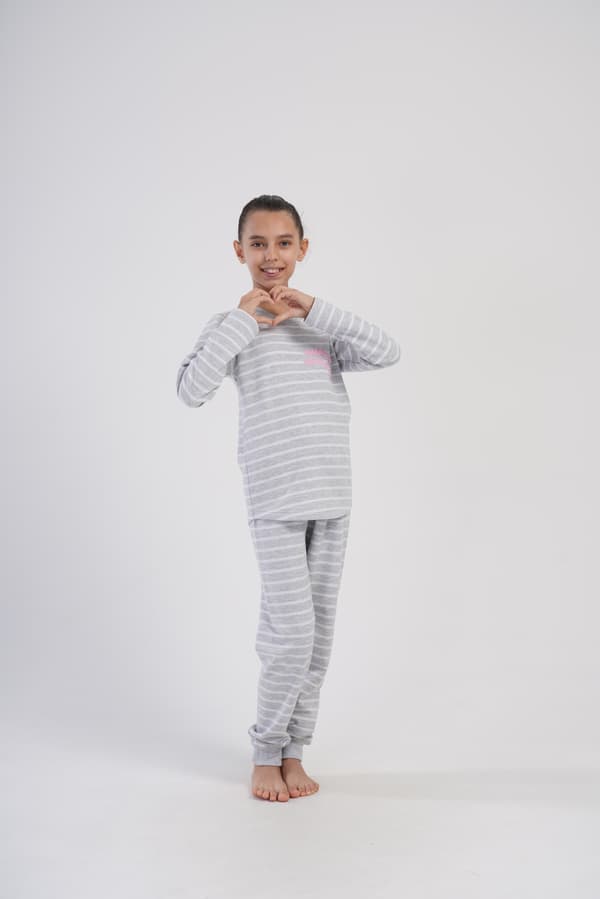Flickpyjamas i bomull, isolerad, långärmad Vienetta 128 7/8