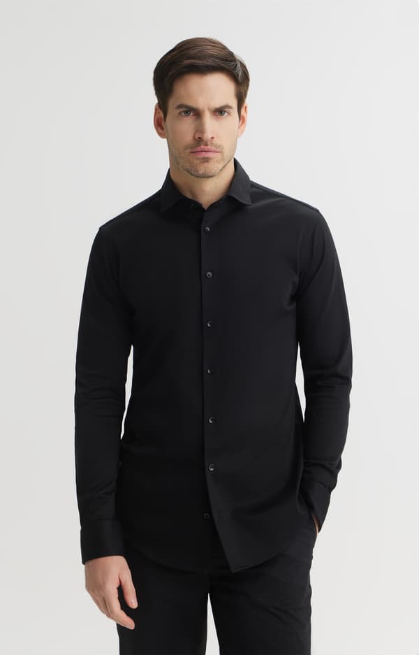 Slim fit strikskjorte L