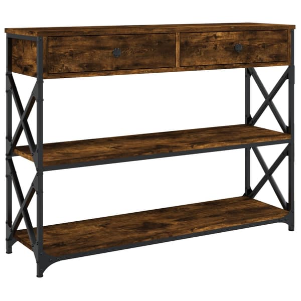 vidaXL konsolbord røget eg 100x28x75 cm