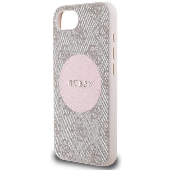 Guess 4G Circle Classic Logo MagSafe-etui til iPhone 16e, pink
