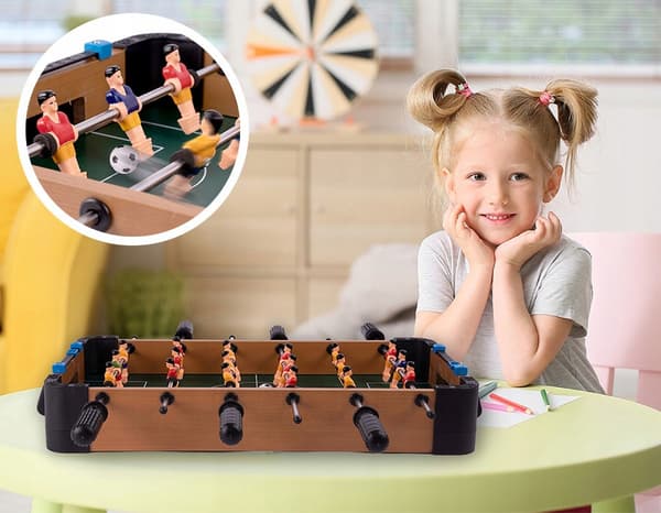 Mini-bordfodboldspil i træ til børn Z531