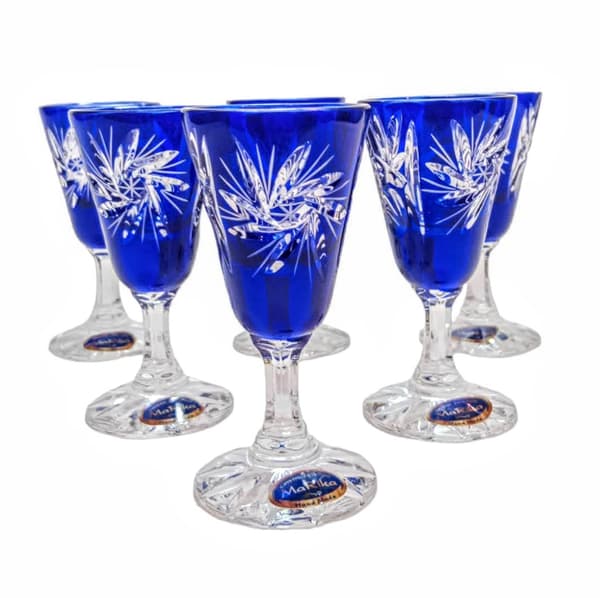 Koboltkrystal vodkaglas 40 ml Olive Grinder