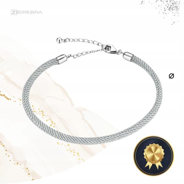 Modulärt armband silver 925 för berlocker pärlor hängen grått silver