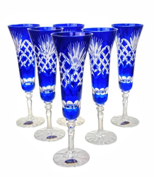 Koboltkrystal Champagneglas 170ml Ananas