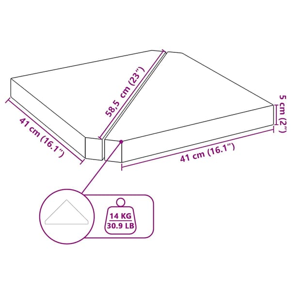 vidaXL Paraplyvikter, 2 st, svart granit, triangulära, 14 kg