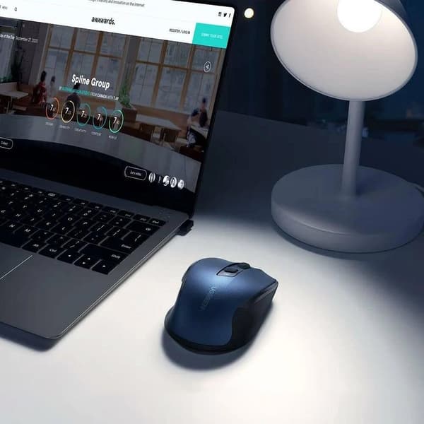 Precision Trådløs Mus USB 2.4GHz Bluetooth 5.0 Optisk 4000 DPI Blå
