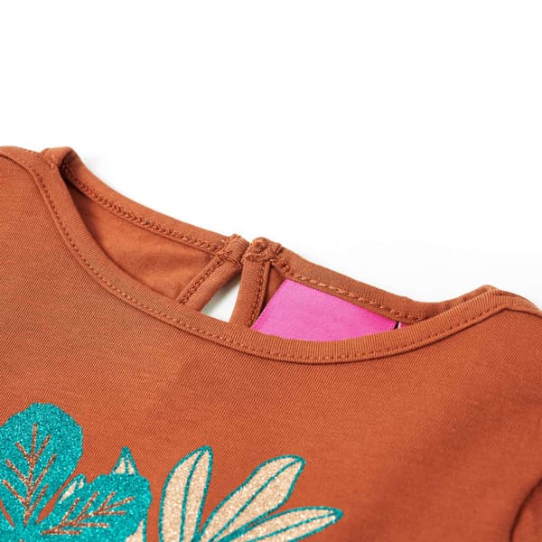 Børne langærmet T-shirt, cognac, 128