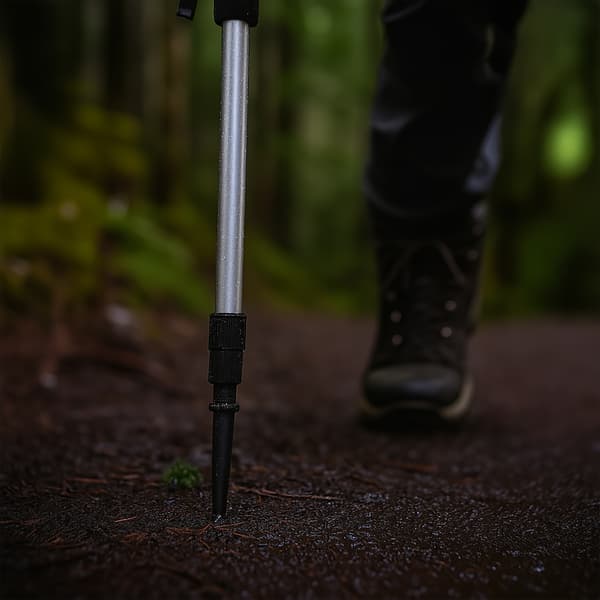 2 STÄNGNINGSSTAVAR FÖR NORDIC WALKING, GRÅ TREKKINGSTAVAR
