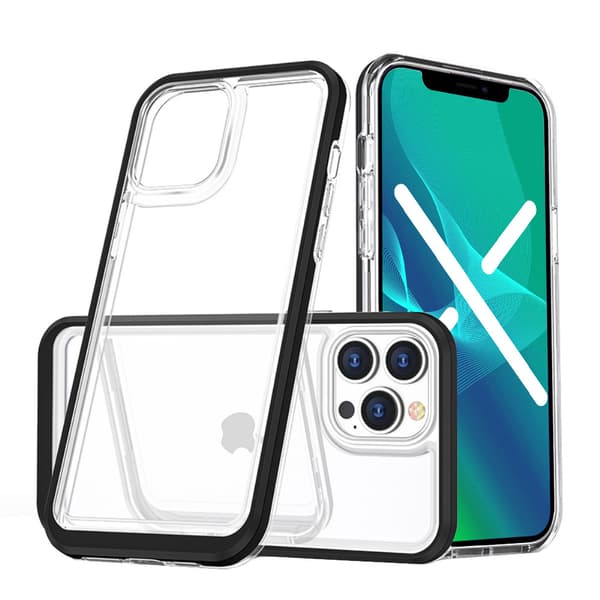 ERBORD-etui til iPhone 13 Pro, hybridramme, sort