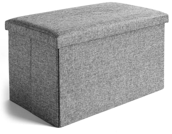 Foldbar stofpuf DIEGO grå størrelse XL