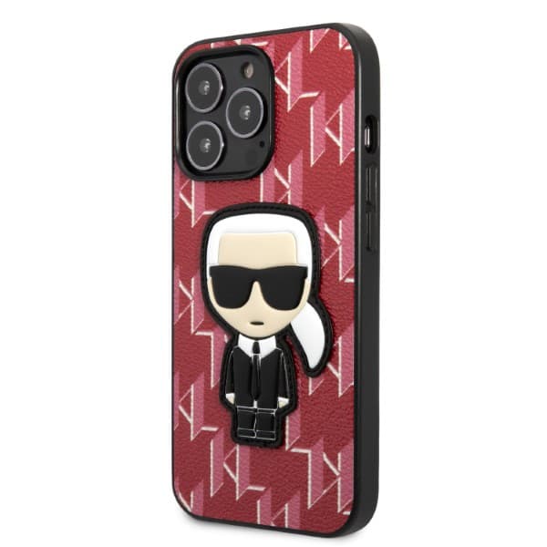 Karl Lagerfeld Monogram Ikonik Patch-skal till iPhone 13 Pro / 13, Röd