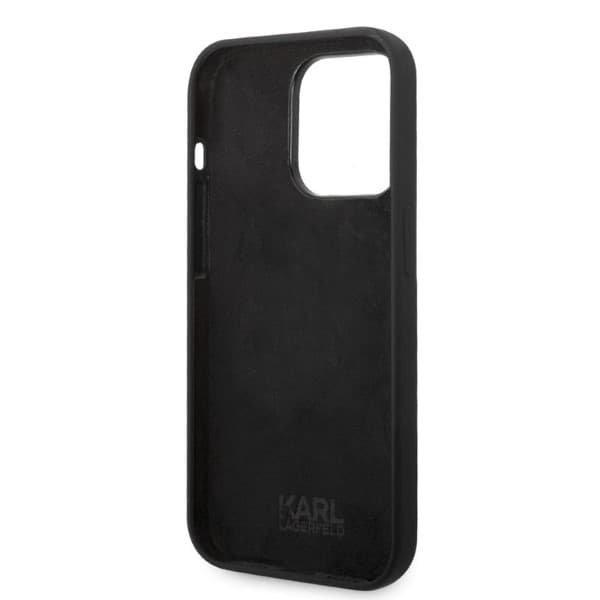 Karl Lagerfeld Silikone Ikonik Etui til iPhone 14 Pro, Sort