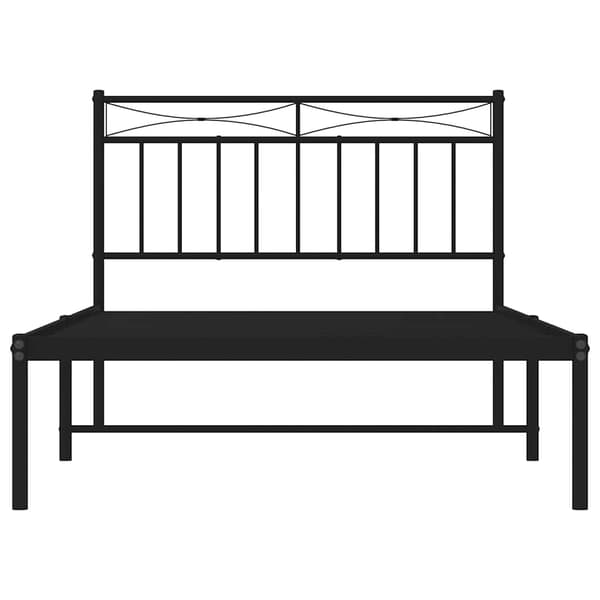 vidaXL metalsengestel med hovedgærde sort 100x200 cm