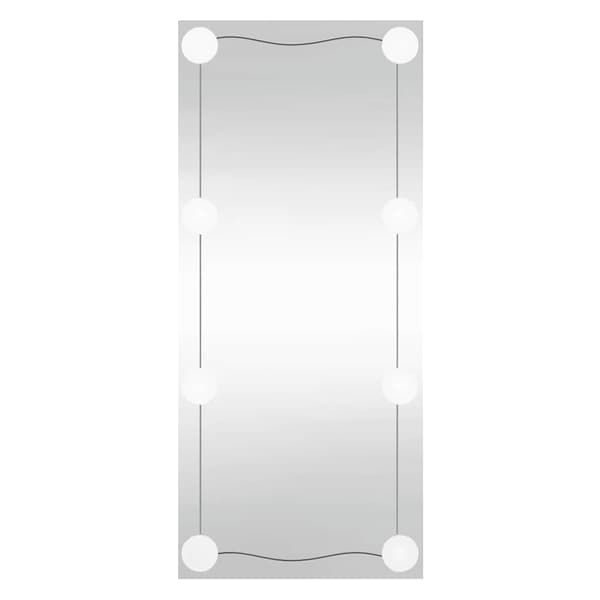 vidaXL Väggspegel med LED, 50x100 cm, Glas, Rektangulär