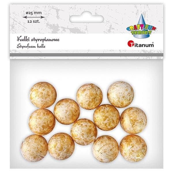 Styroksipallot 25mm 12kpl kultaa
