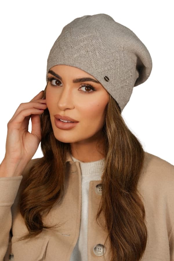 Kamea-Baihe Dame Vinterhue Mørk Beige
