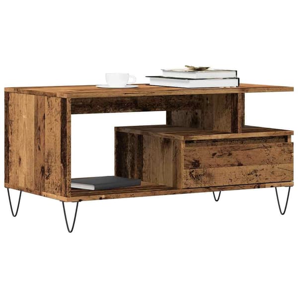 vidaXL sofabord, antik træ 90x49x45 cm
