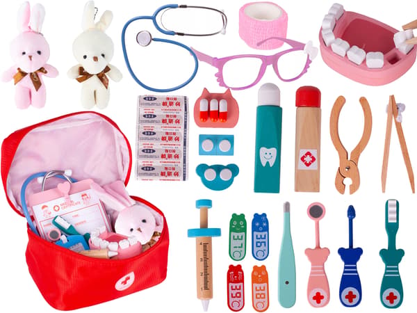 Lille Tandlæge Træsæt i Kuffert TIL BØRN